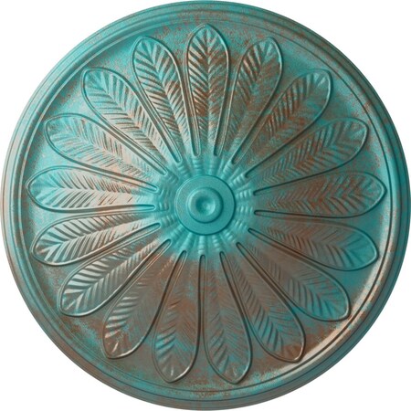 Ekena Millwork Brontes Ceiling Medallion (Fits Canopies up to 3 5/8"), 25 1/2"OD x 5 1/2"P, Copper Green Patina CM25BRCGS
